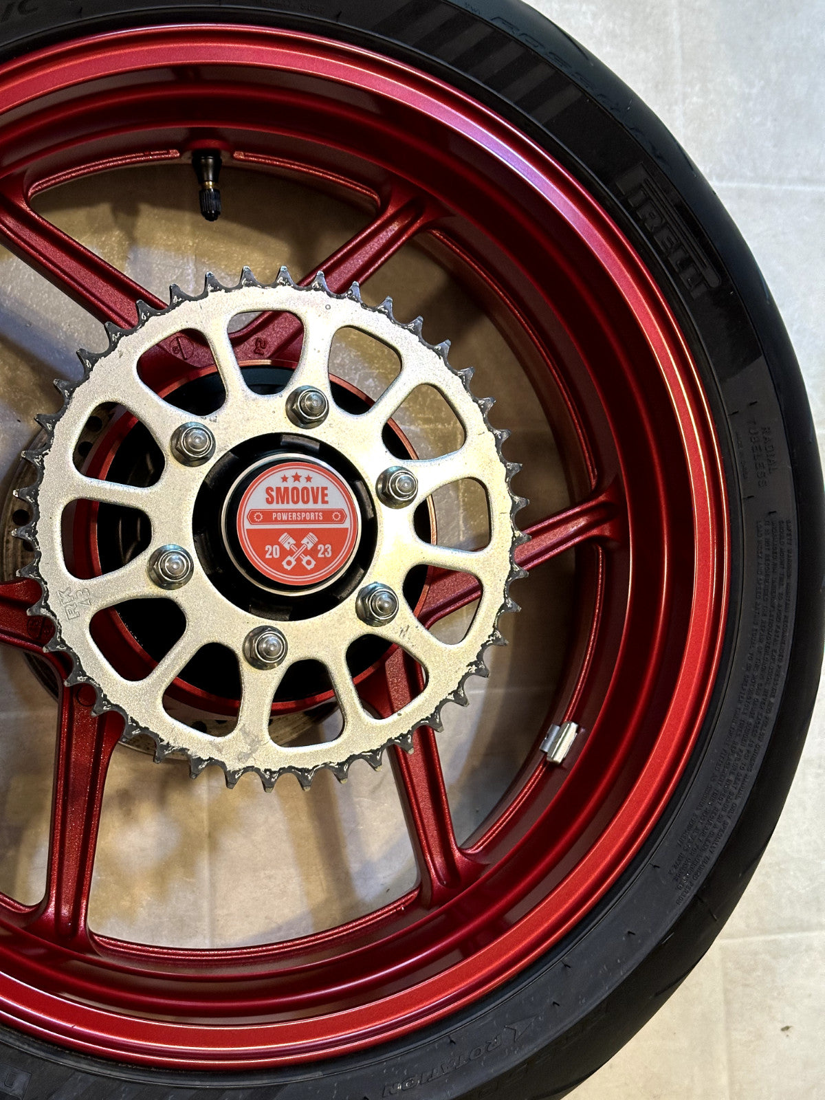 2019-2025 KAWASAKI NINJA ZX6R ZX636 OEM REAR BACK WHEEL RIM ROTOR SPROCKET RED