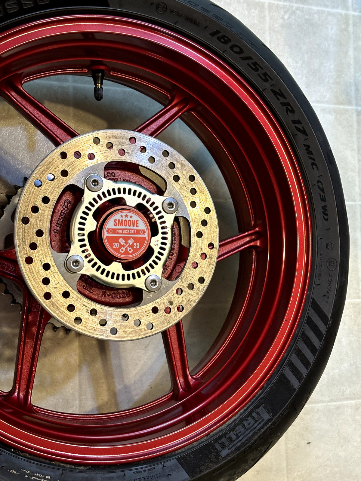 2019-2025 KAWASAKI NINJA ZX6R ZX636 OEM REAR BACK WHEEL RIM ROTOR SPROCKET RED