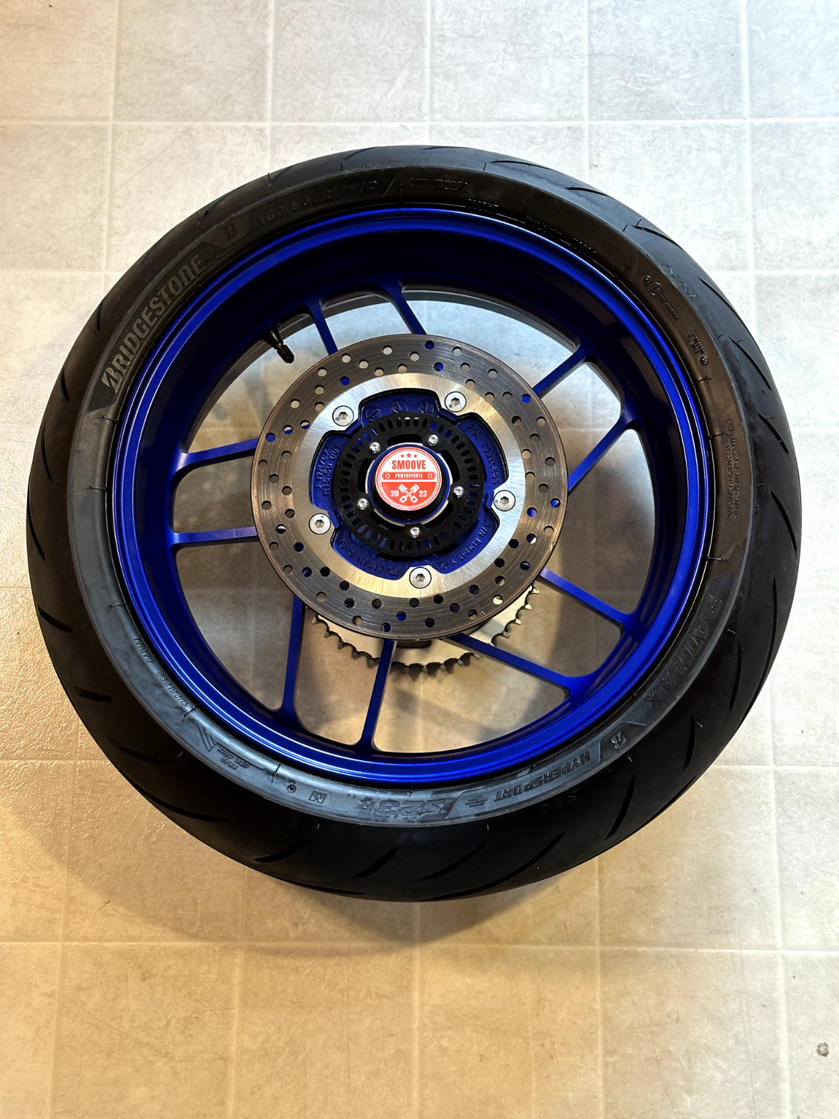 2021-2025 YAMAHA MT09 MT-09 SP OEM REAR BACK WHEEL RIM TIRE SPROCKET ROTOR BLUE