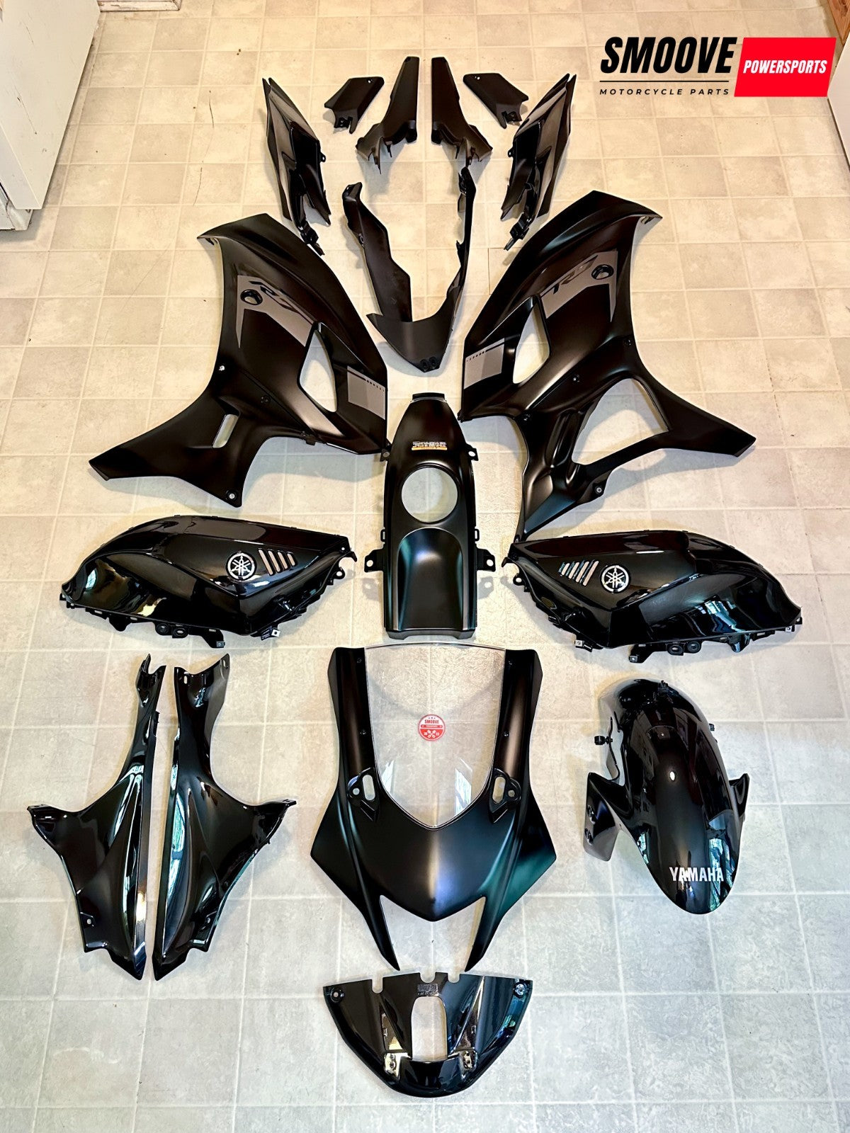 2022-2025 YAMAHA YZF R7 OEM COMPLETE FAIRING BODY PANEL PLASTIC COWL KIT BLACK