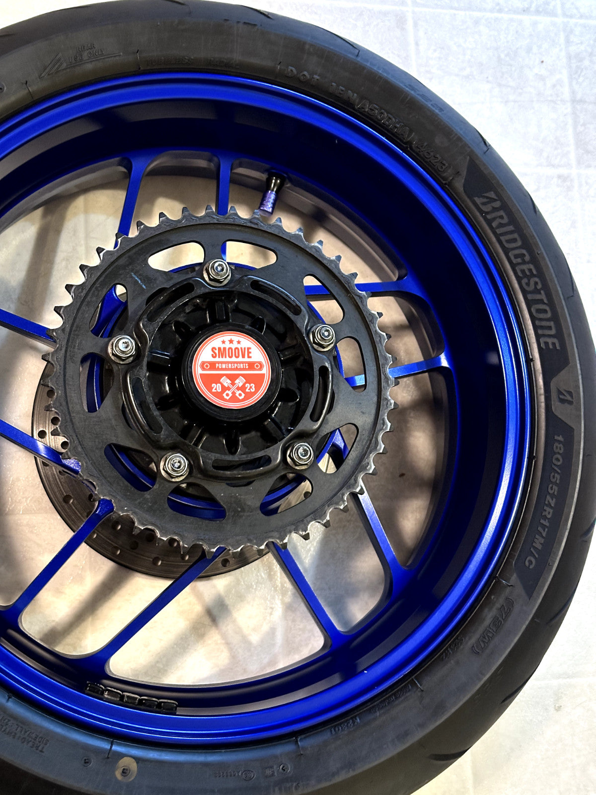 2021-2025 YAMAHA MT09 MT-09 SP OEM REAR BACK WHEEL RIM TIRE SPROCKET ROTOR BLUE
