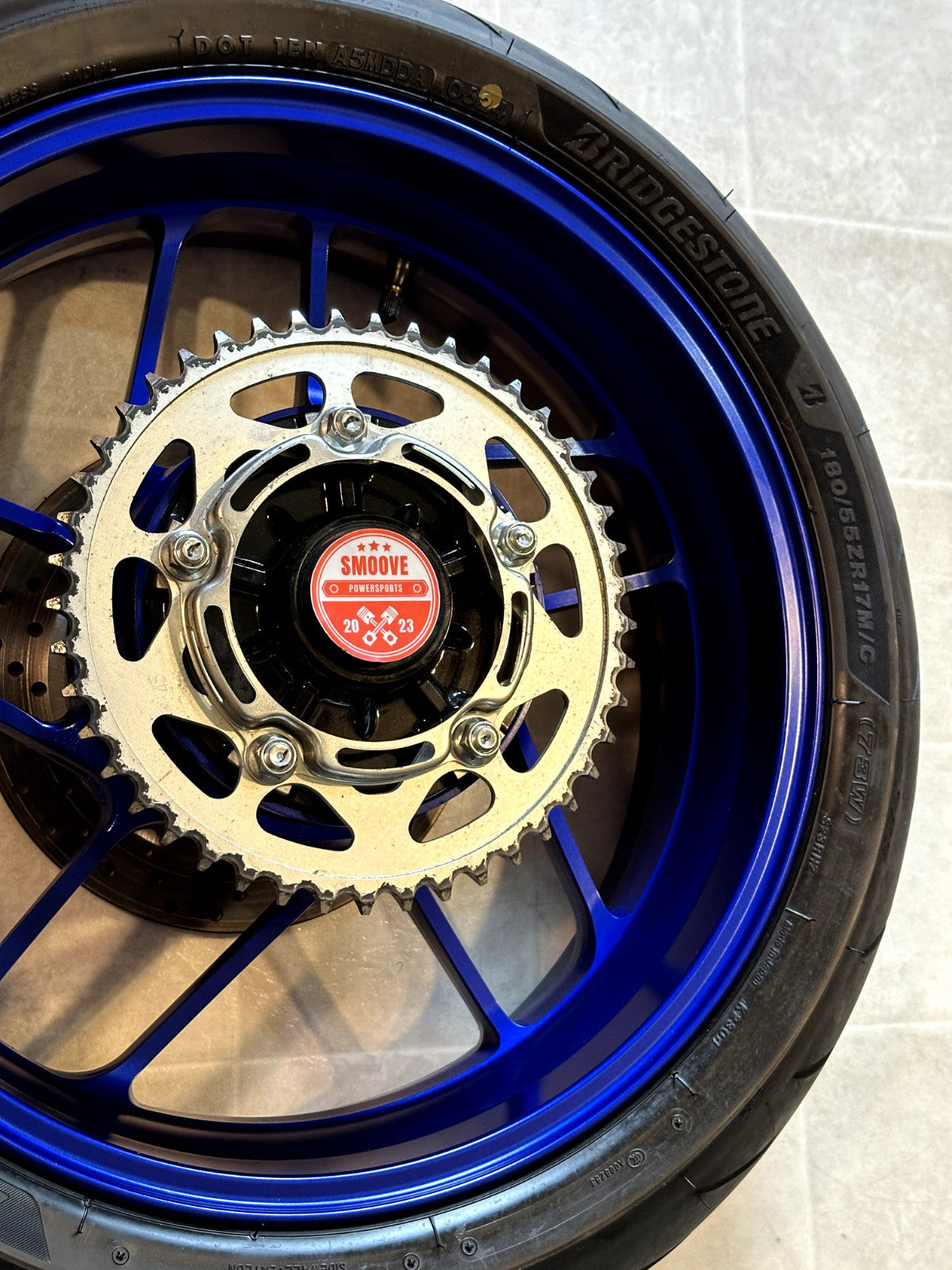 2021-2025 YAMAHA MT09 MT-09 SP OEM REAR BACK WHEEL RIM TIRE SPROCKET ROTOR BLUE