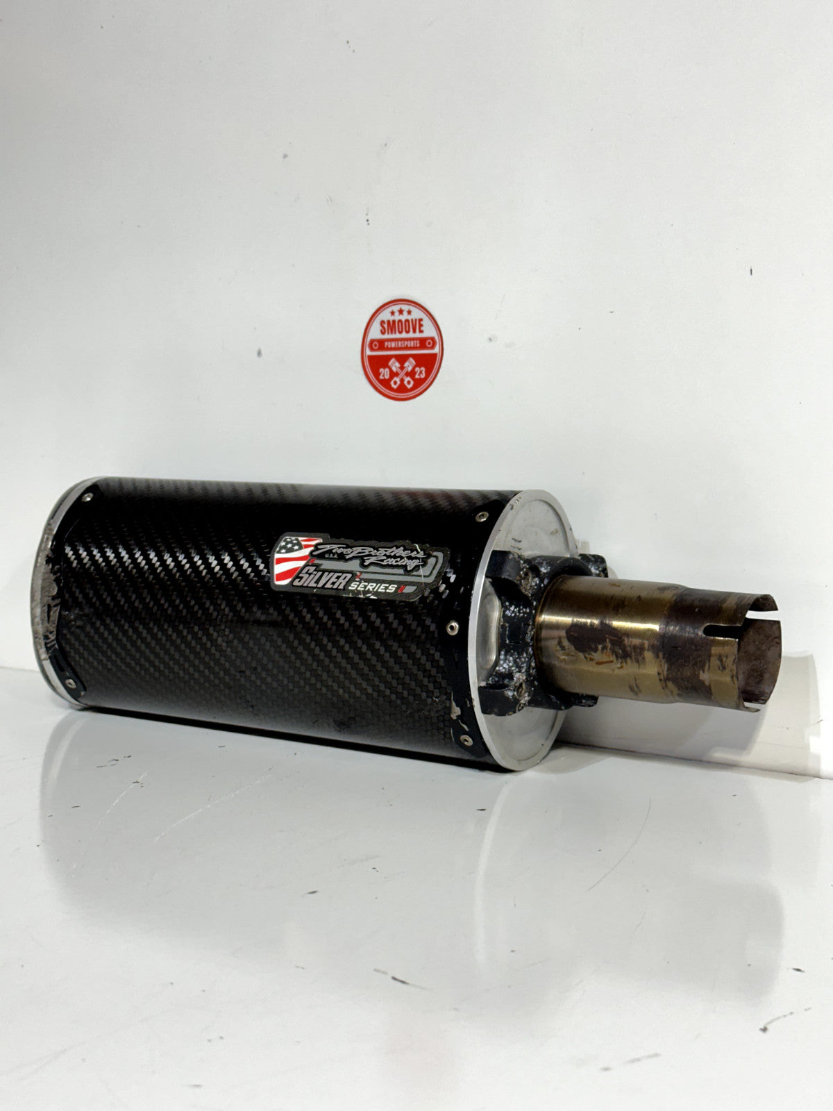2006-2007 YAMAHA YZF R6 TWO BROTHERS SILVER SERIES CARBON FIBER MUFFLER SLIP ON
