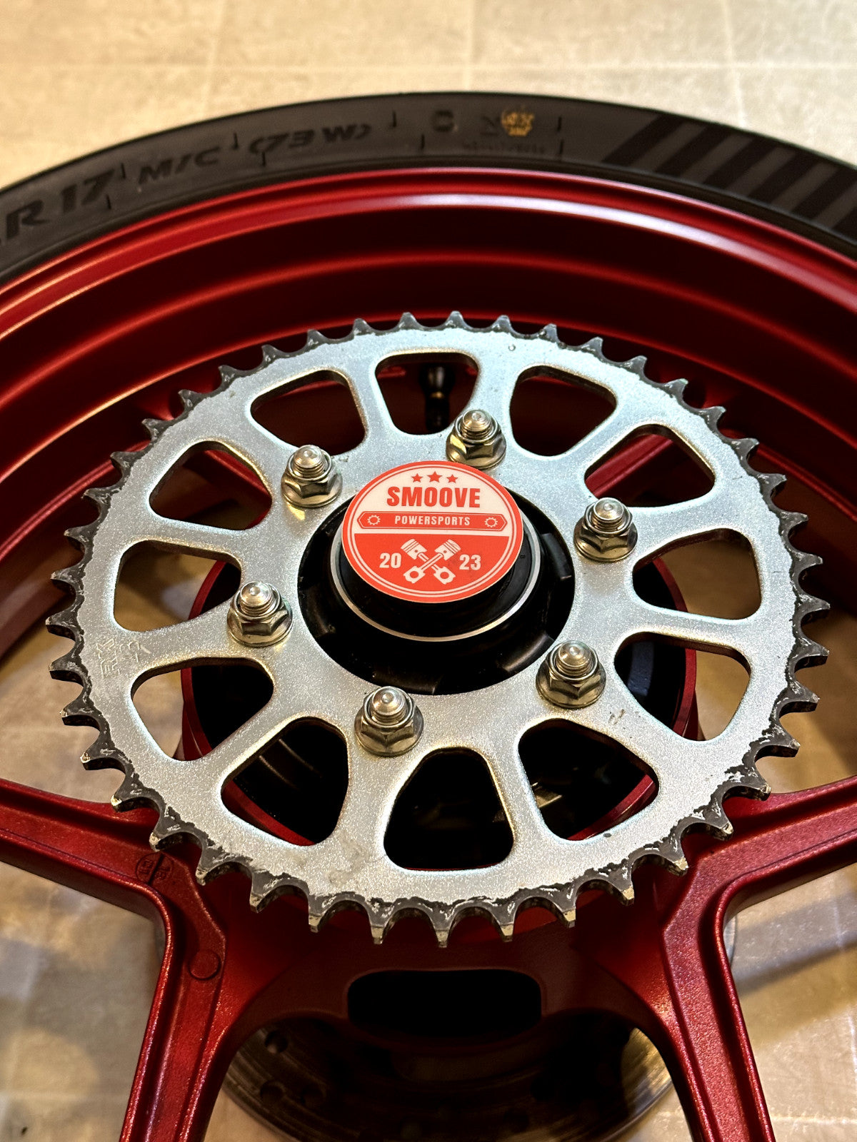 2019-2025 KAWASAKI NINJA ZX6R ZX636 OEM REAR BACK WHEEL RIM ROTOR SPROCKET RED