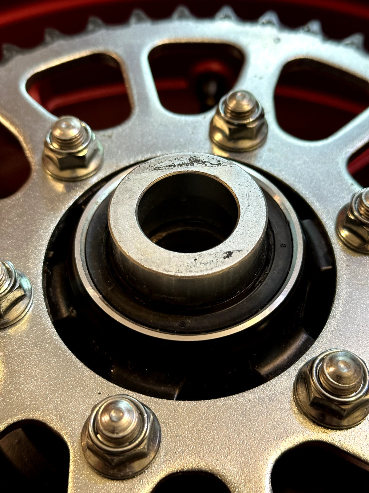 2019-2025 KAWASAKI NINJA ZX6R ZX636 OEM REAR BACK WHEEL RIM ROTOR SPROCKET RED