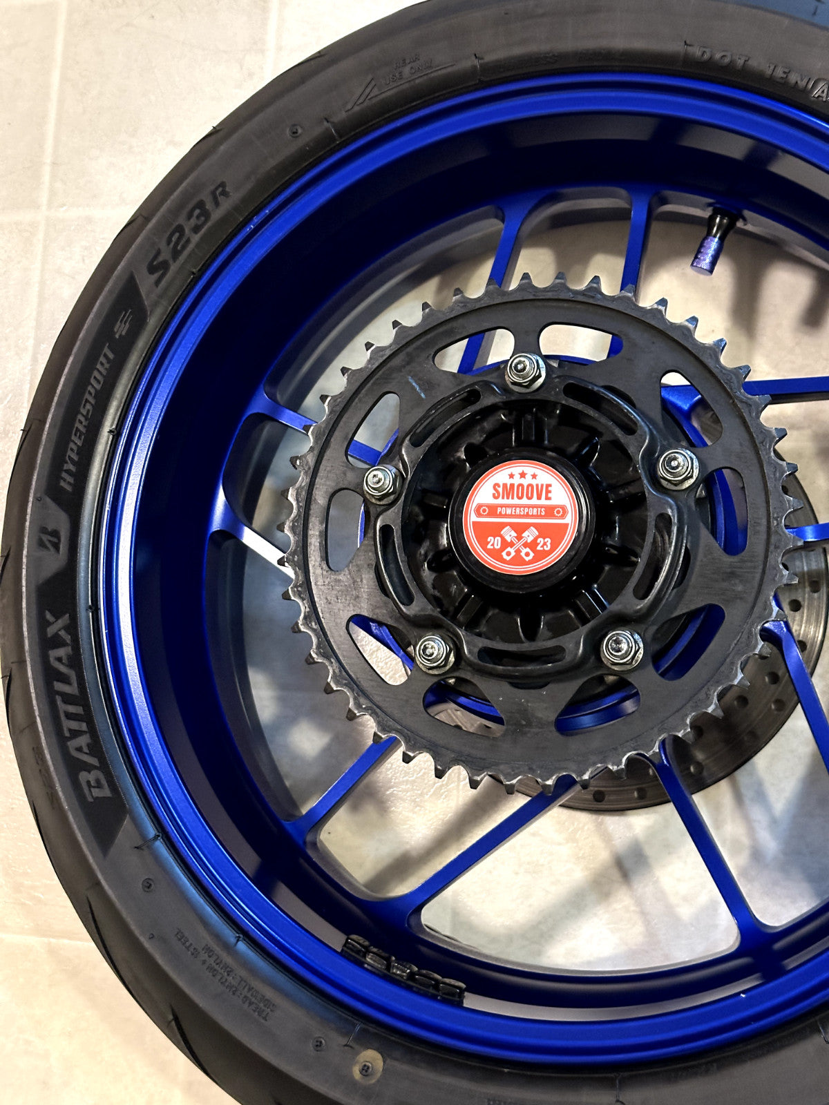 2021-2025 YAMAHA MT09 MT-09 SP OEM REAR BACK WHEEL RIM TIRE SPROCKET ROTOR BLUE