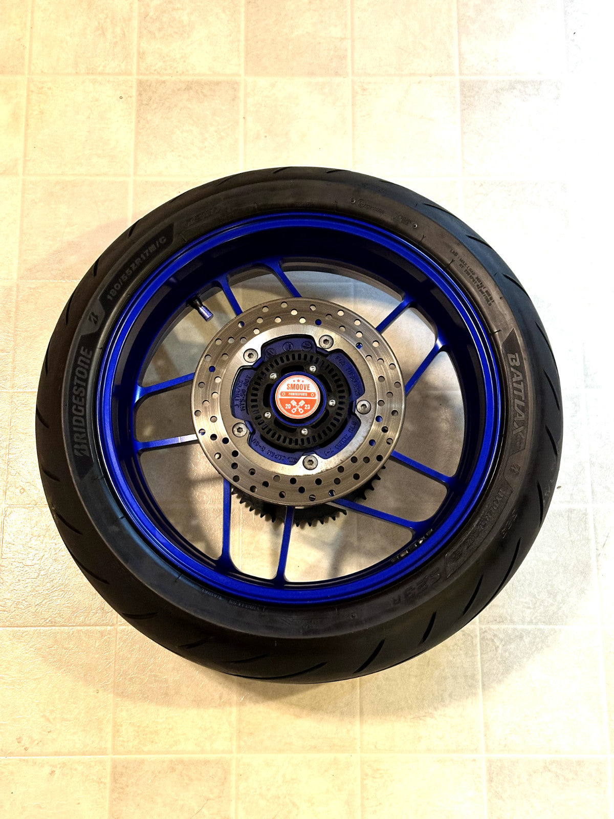 2021-2025 YAMAHA MT09 MT-09 SP OEM REAR BACK WHEEL RIM TIRE SPROCKET ROTOR BLUE