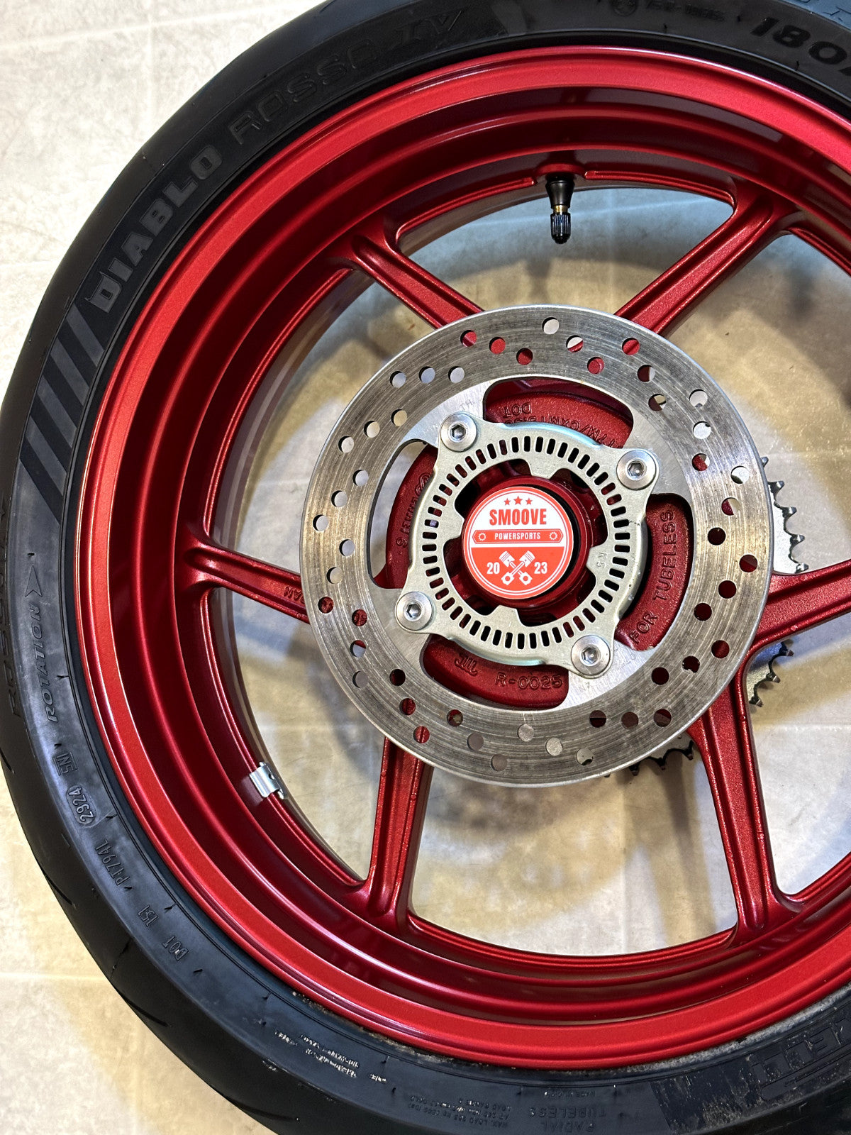 2019-2025 KAWASAKI NINJA ZX6R ZX636 OEM REAR BACK WHEEL RIM ROTOR SPROCKET RED