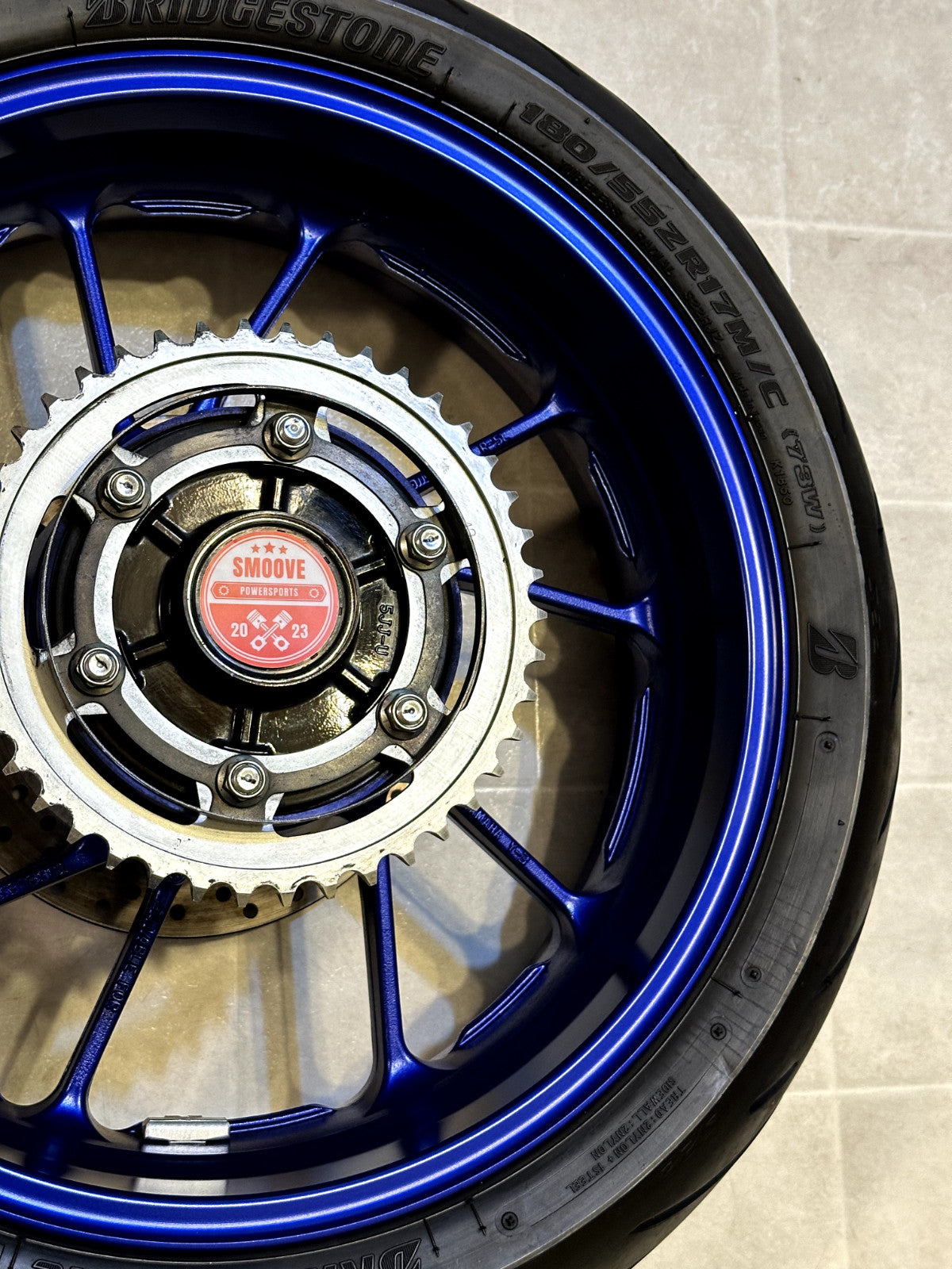 2022-2025 YAMAHA YZF R7 OEM REAR BACK WHEEL RIM SPROCKET ROTOR & TIRE BLUE