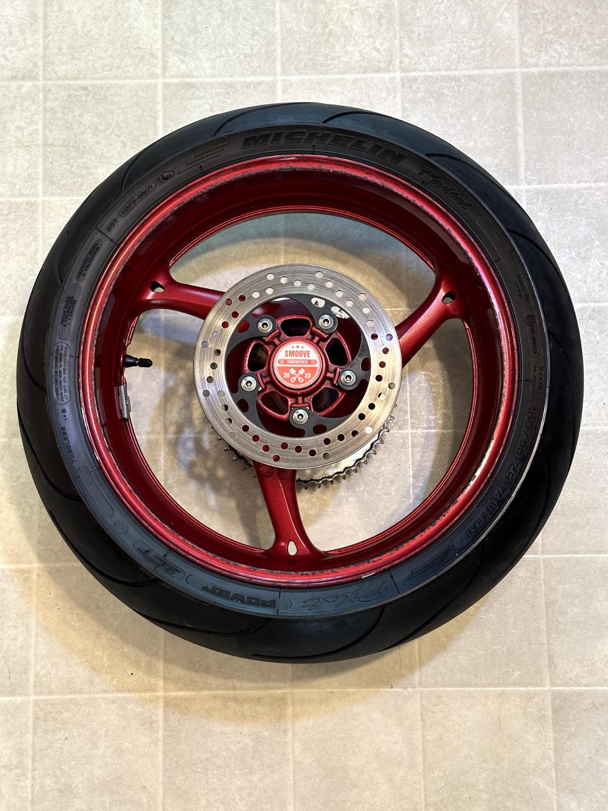 2011-2025 SUZUKI GSXR750 OEM REAR BACK WHEEL RIM TIRE ROTOR SPROCKET RED