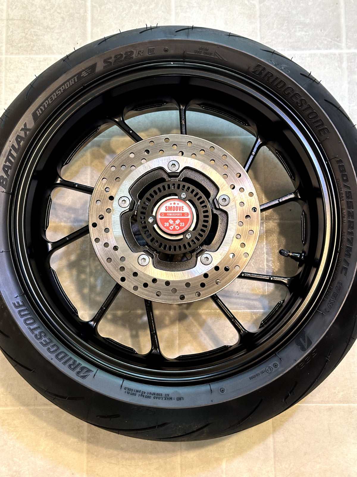2022-2025 YAMAHA YZF R7 OEM REAR BACK WHEEL RIM ROTOR SPROCKET & TIRE BLACK