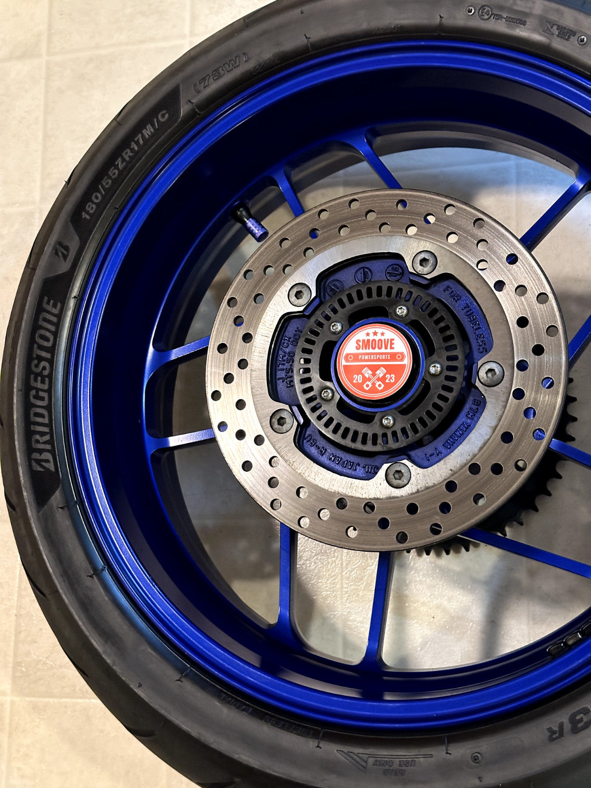 2021-2025 YAMAHA MT09 MT-09 SP OEM REAR BACK WHEEL RIM TIRE SPROCKET ROTOR BLUE