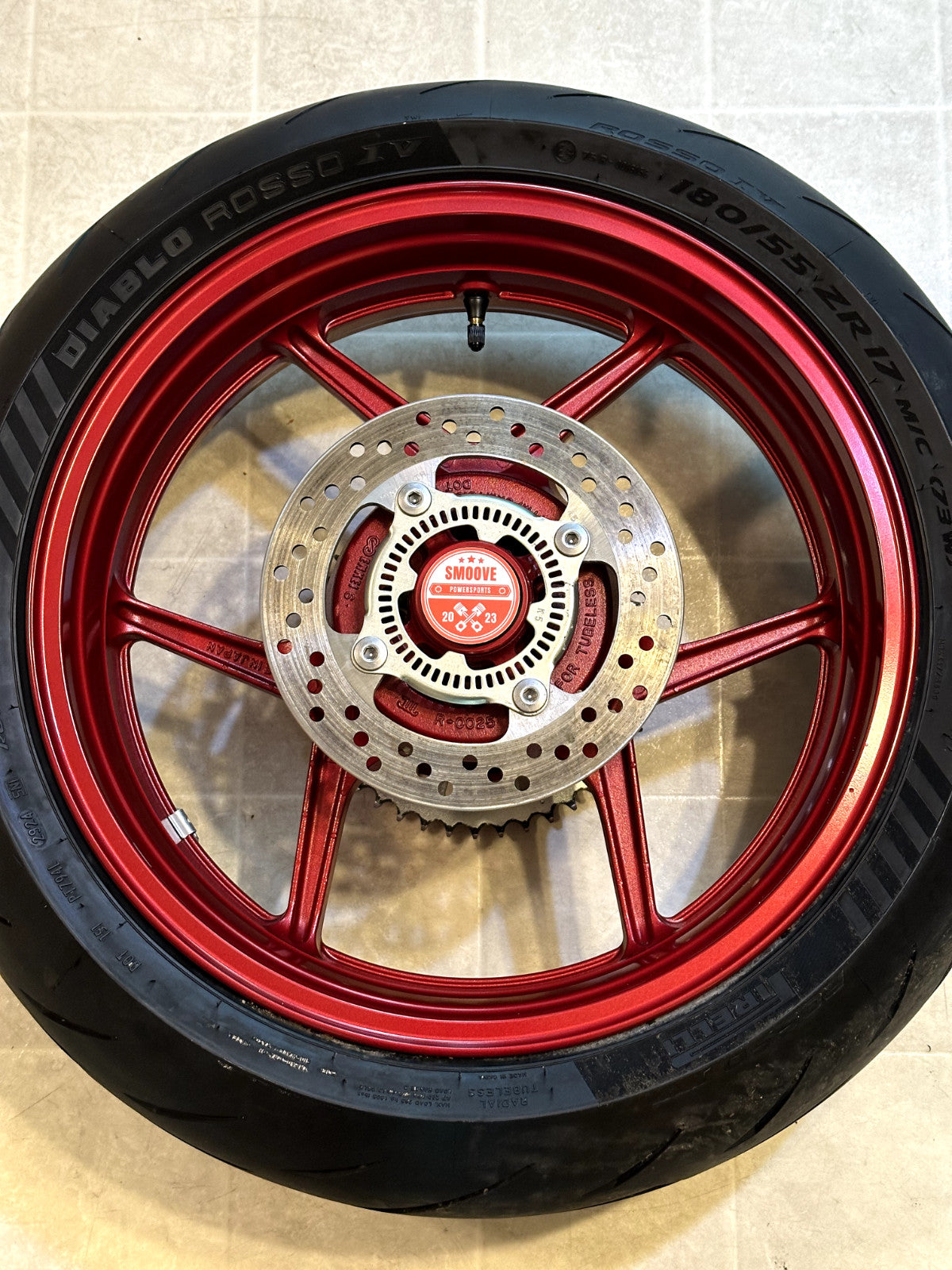 2019-2025 KAWASAKI NINJA ZX6R ZX636 OEM REAR BACK WHEEL RIM ROTOR SPROCKET RED