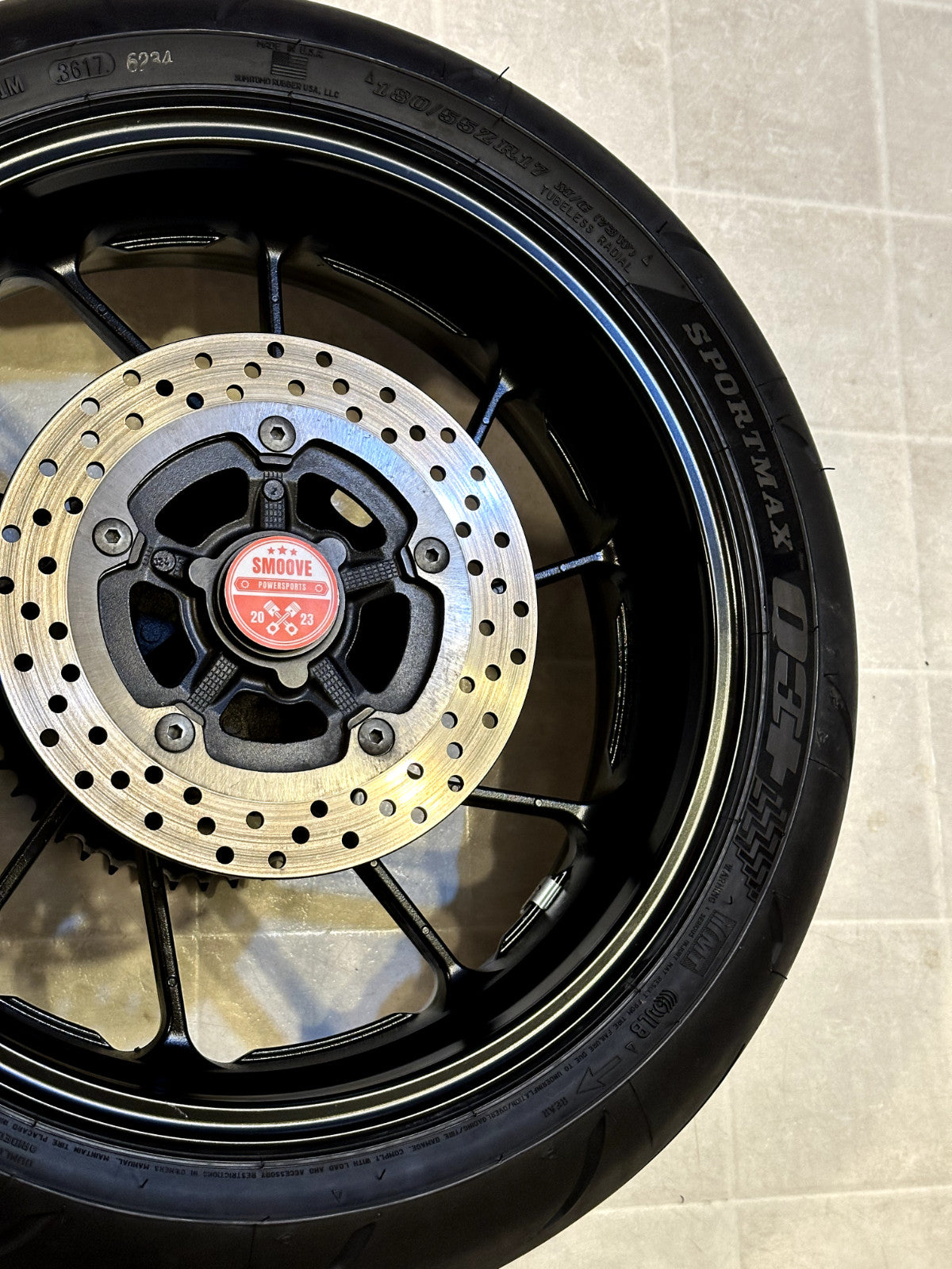 2014-2017 YAMAHA FZ09 FZ-09 OEM REAR BACK WHEEL RIM ROTOR SPROCKET TIRE BLACK