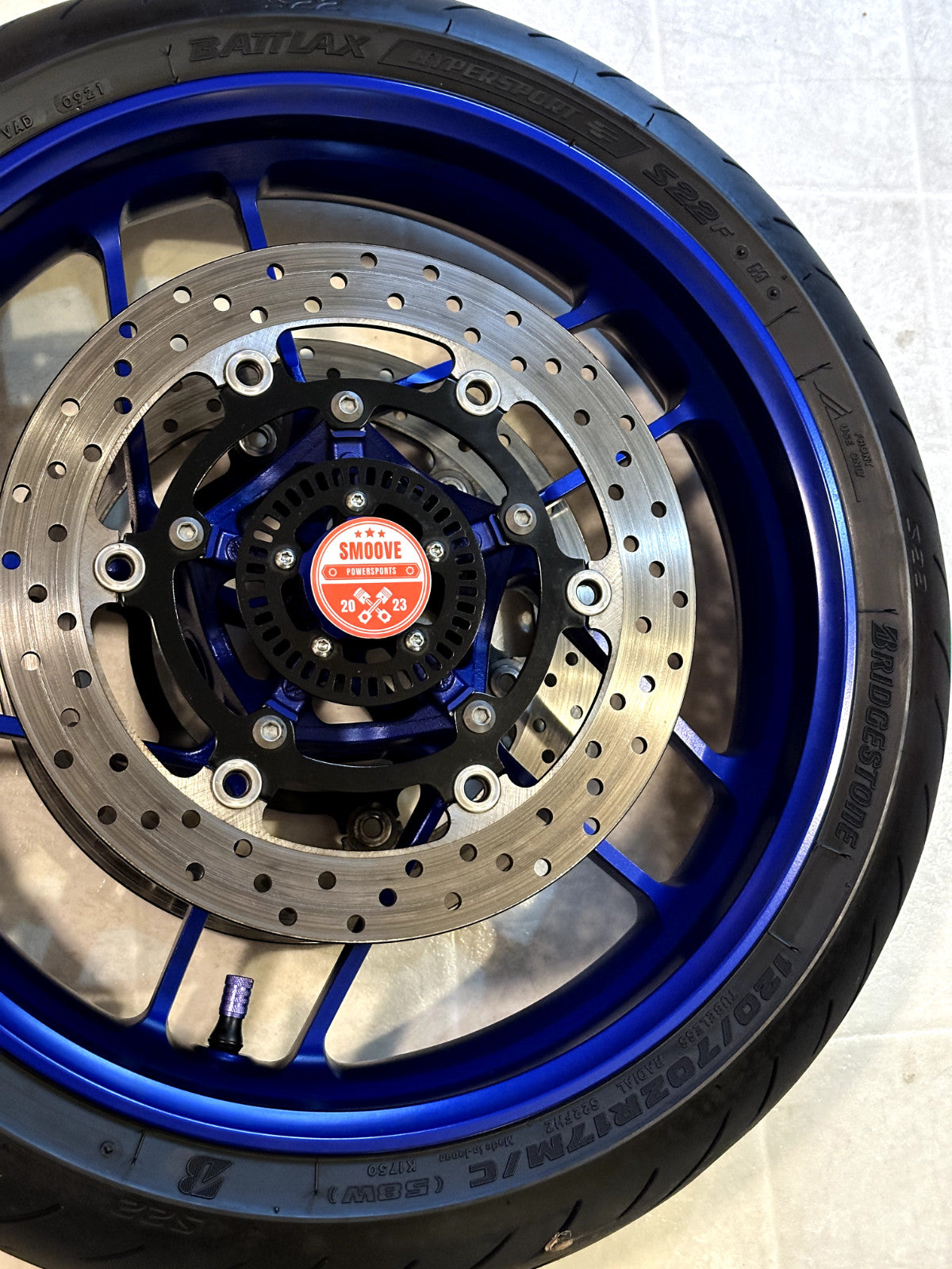 2021-2025 YAMAHA MT09 MT 09 SP OEM FRONT WHEEL RIM TIRE ROTOR ASSEMBLY BLUE