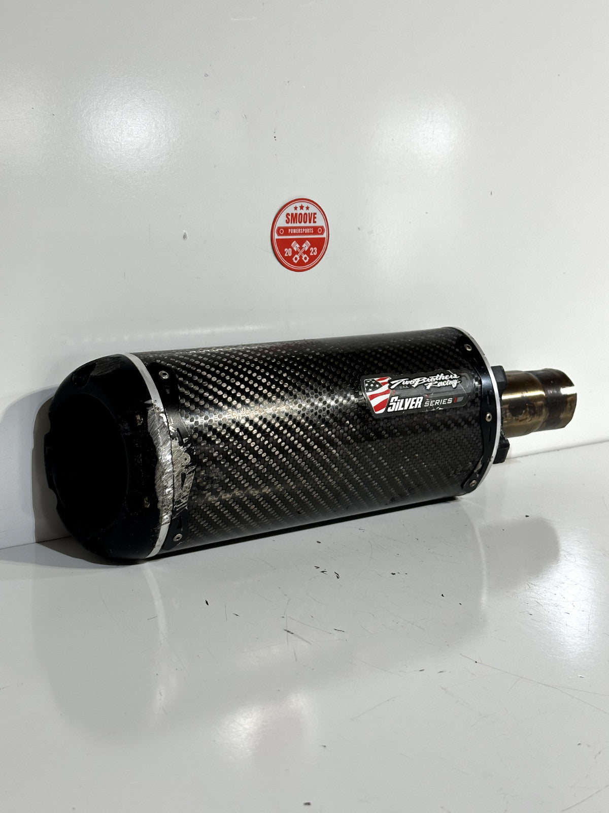 2006-2007 YAMAHA YZF R6 TWO BROTHERS SILVER SERIES CARBON FIBER MUFFLER SLIP ON