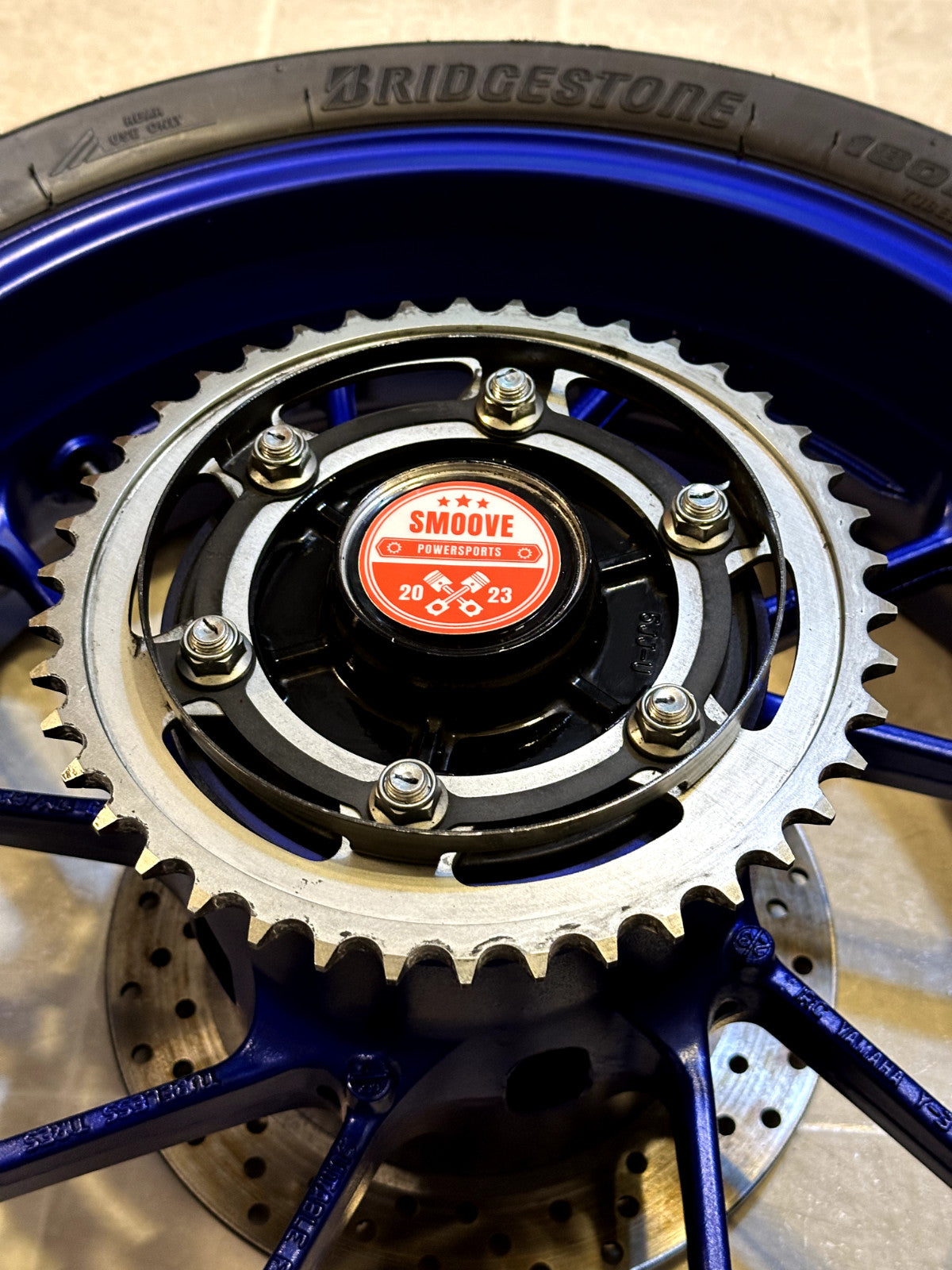 2022-2025 YAMAHA YZF R7 OEM REAR BACK WHEEL RIM SPROCKET ROTOR & TIRE BLUE