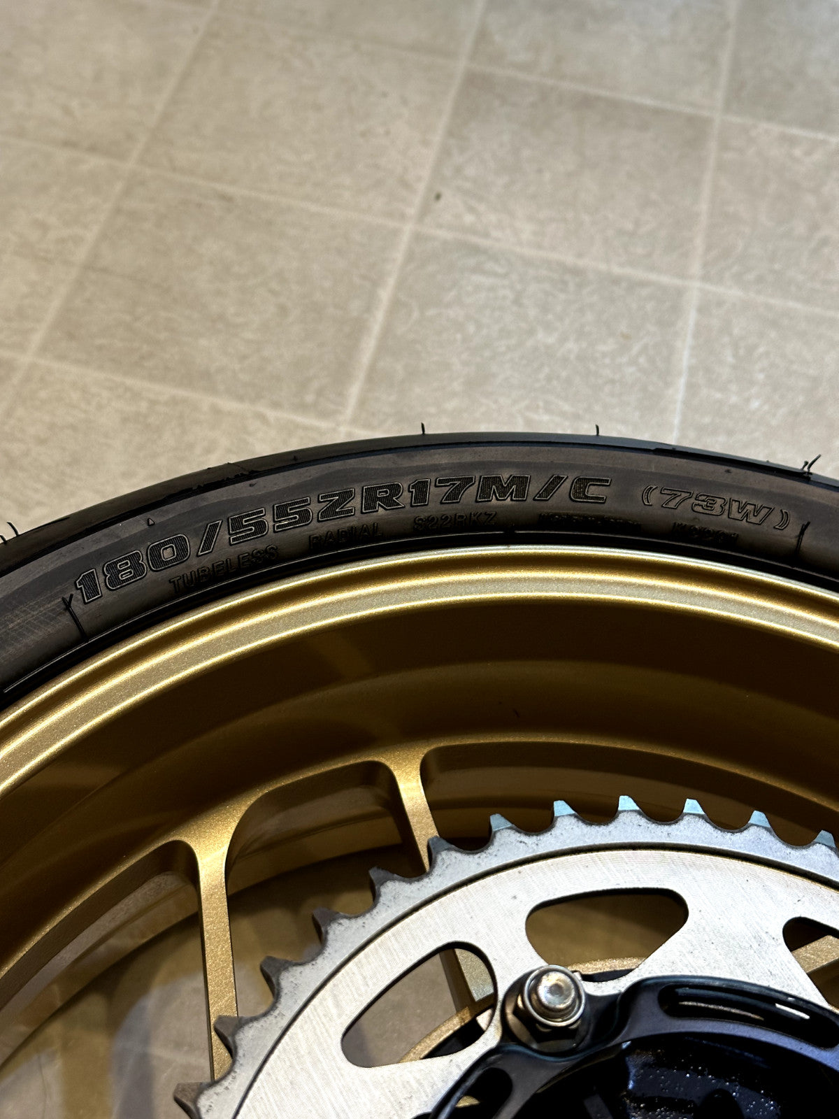 2022-2025 YAMAHA XSR900 XSR 900 OEM REAR BACK WHEEL RIM ROTOR SPROCKET TIRE GOLD