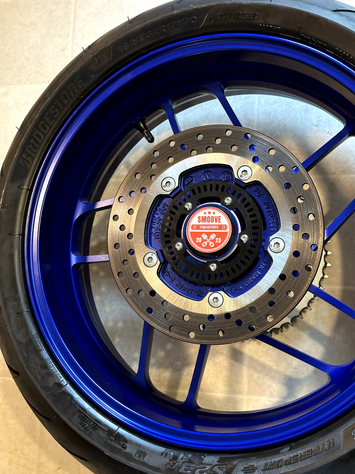 2021-2025 YAMAHA MT09 MT-09 SP OEM REAR BACK WHEEL RIM TIRE SPROCKET ROTOR BLUE