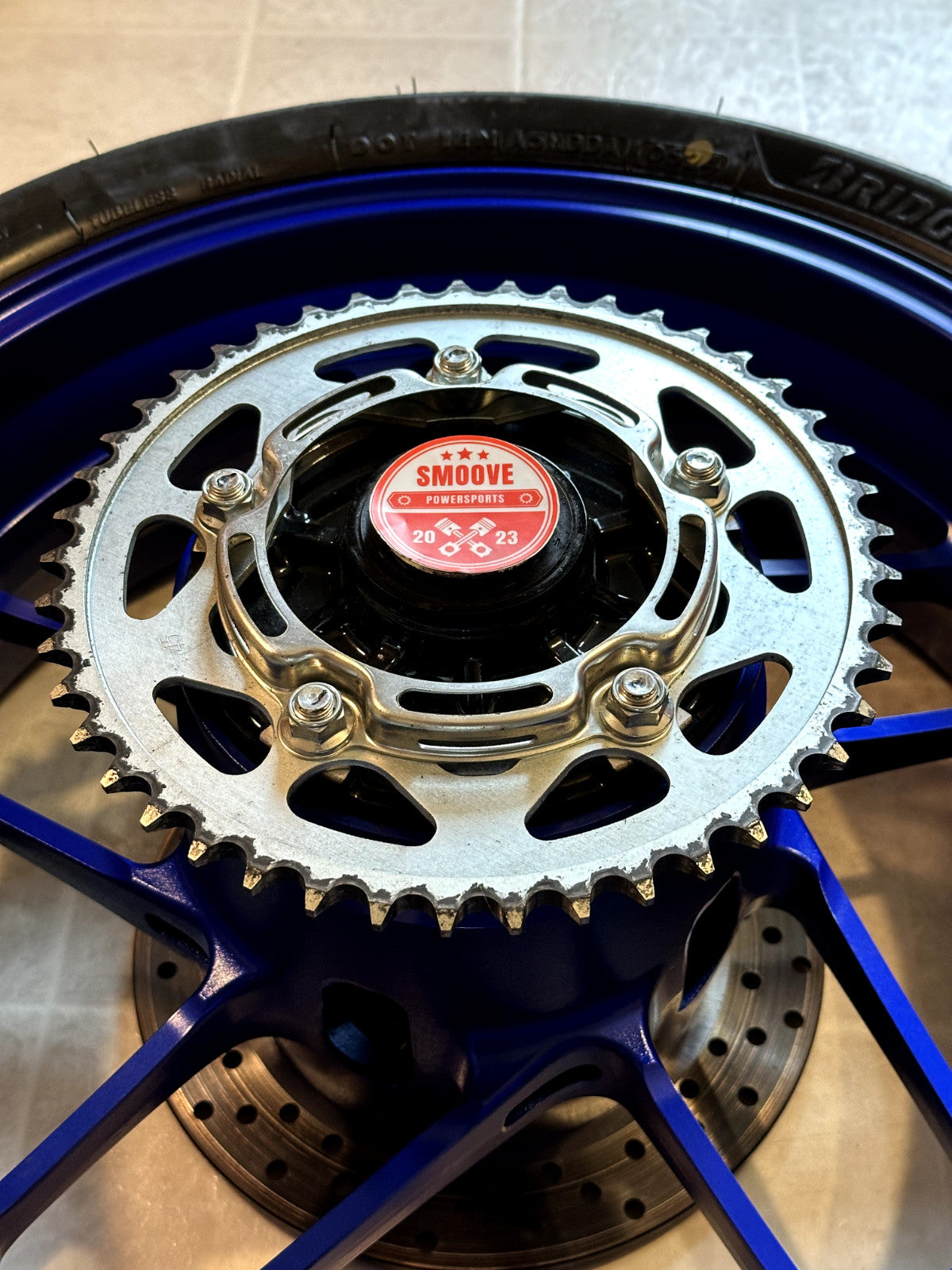2021-2025 YAMAHA MT09 MT-09 SP OEM REAR BACK WHEEL RIM TIRE SPROCKET ROTOR BLUE