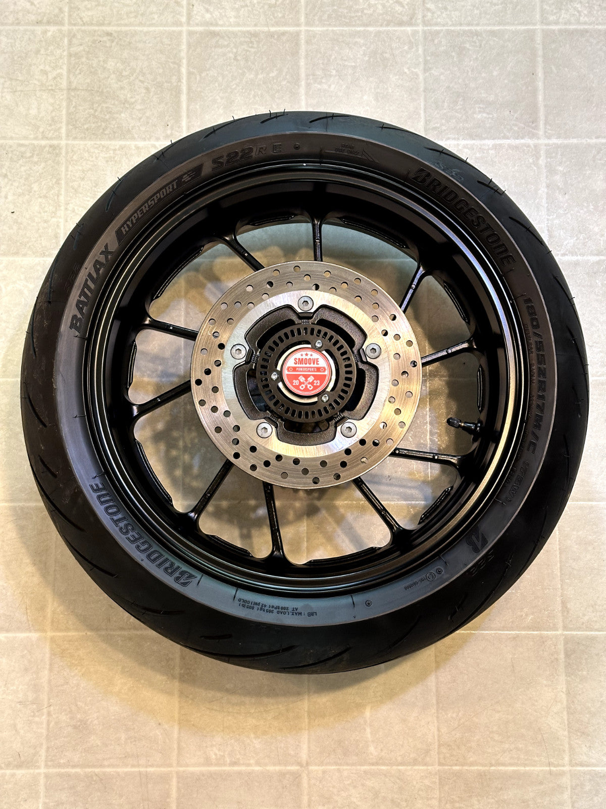 2022-2025 YAMAHA YZF R7 OEM REAR BACK WHEEL RIM ROTOR SPROCKET & TIRE BLACK