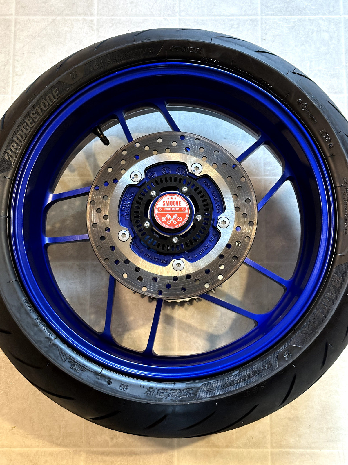 2021-2025 YAMAHA MT09 MT-09 SP OEM REAR BACK WHEEL RIM TIRE SPROCKET ROTOR BLUE