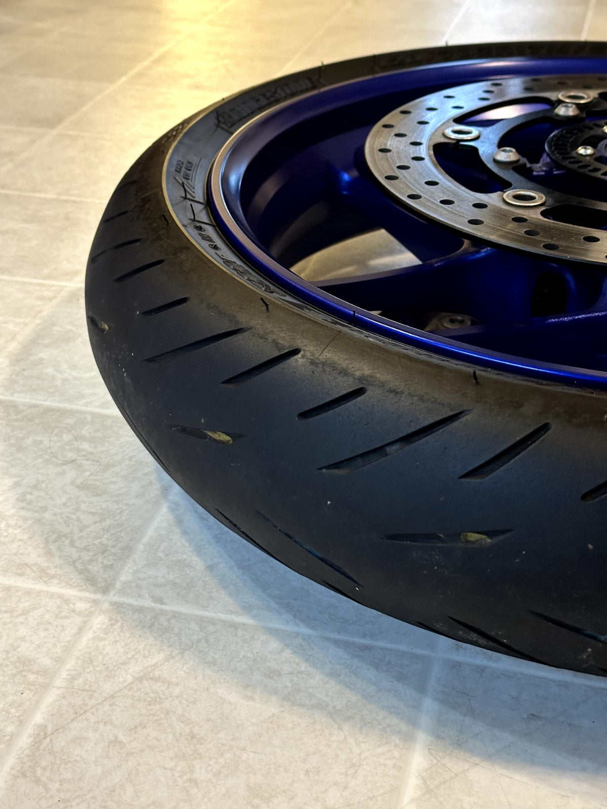 2021-2025 YAMAHA MT09 MT 09 SP OEM FRONT WHEEL RIM TIRE ROTOR ASSEMBLY BLUE