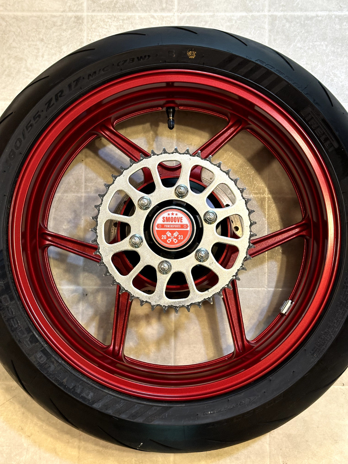 2019-2025 KAWASAKI NINJA ZX6R ZX636 OEM REAR BACK WHEEL RIM ROTOR SPROCKET RED