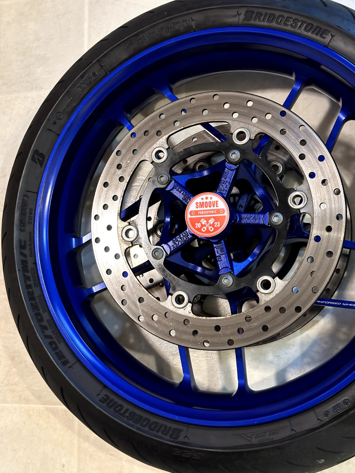 2021-2025 YAMAHA MT09 MT 09 SP OEM FRONT WHEEL RIM TIRE ROTOR ASSEMBLY BLUE