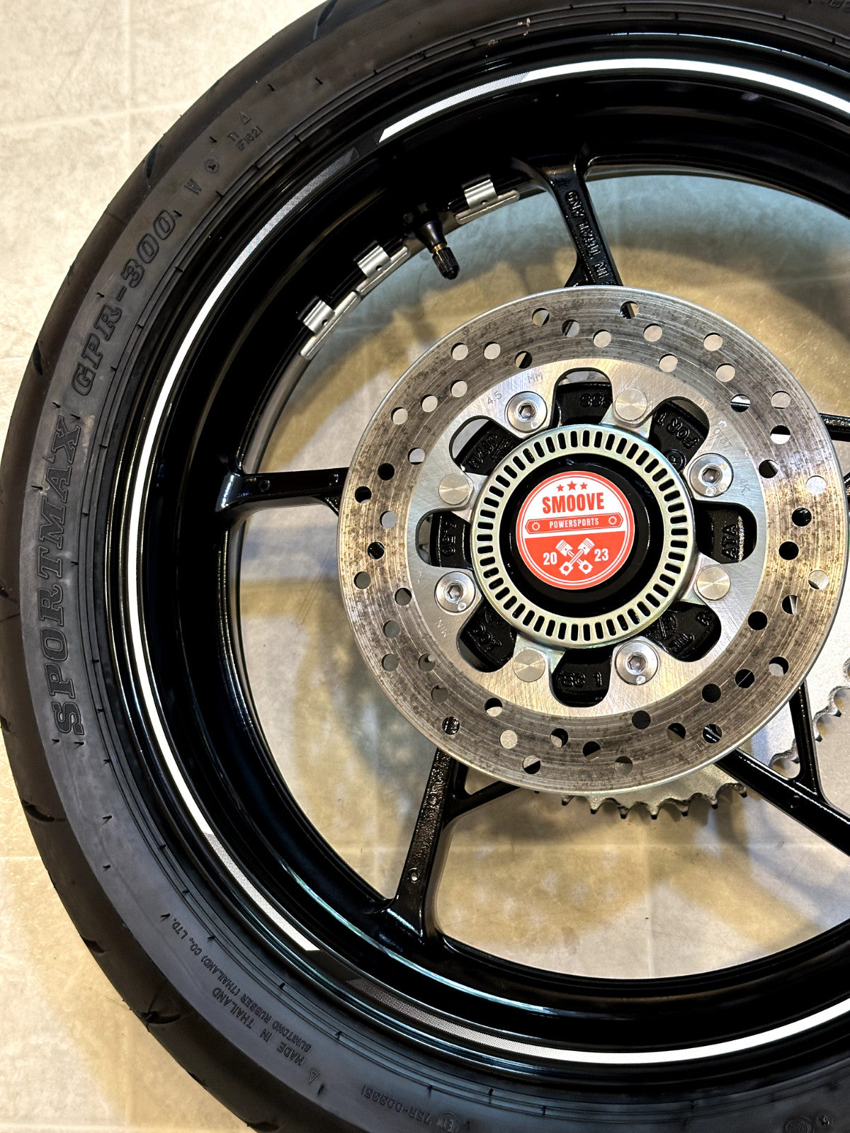 2023-2025 KAWASAKI NINJA ZX4RR OEM REAR BACK WHEEL RIM SPROCKET ROTOR TIRE BLACK