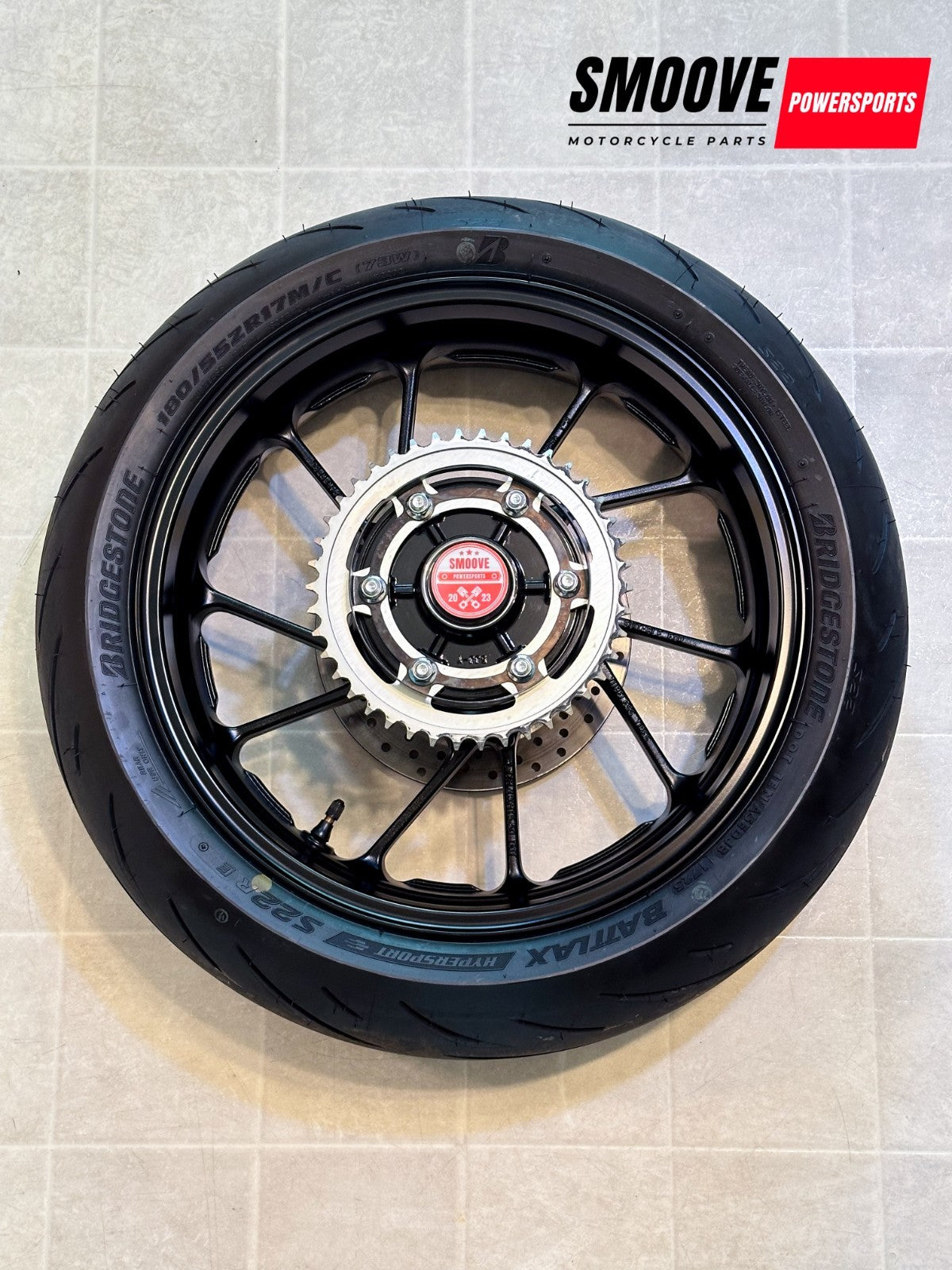 2022-2025 YAMAHA YZF R7 OEM REAR BACK WHEEL RIM ROTOR SPROCKET & TIRE BLACK