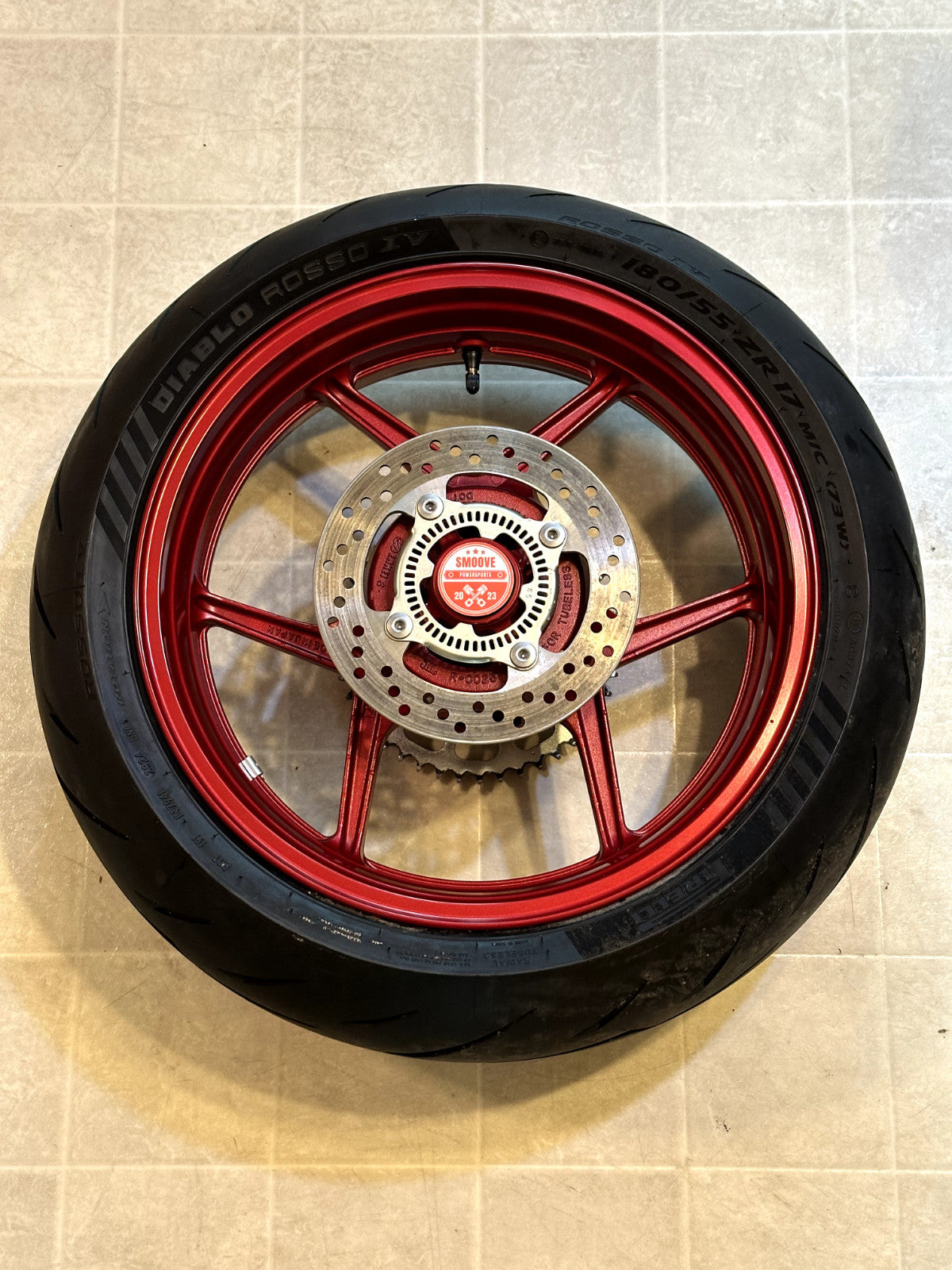 2019-2025 KAWASAKI NINJA ZX6R ZX636 OEM REAR BACK WHEEL RIM ROTOR SPROCKET RED