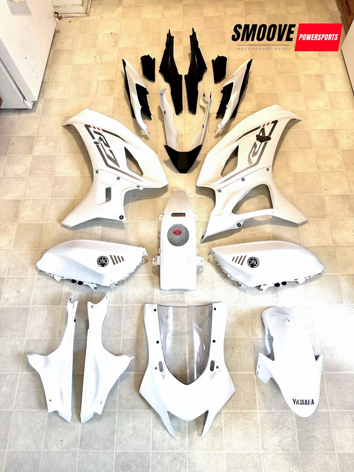 2022-2025 YAMAHA YZF R7 OEM COMPLETE FAIRING BODY PANEL PLASTICS COWL KIT WHITE