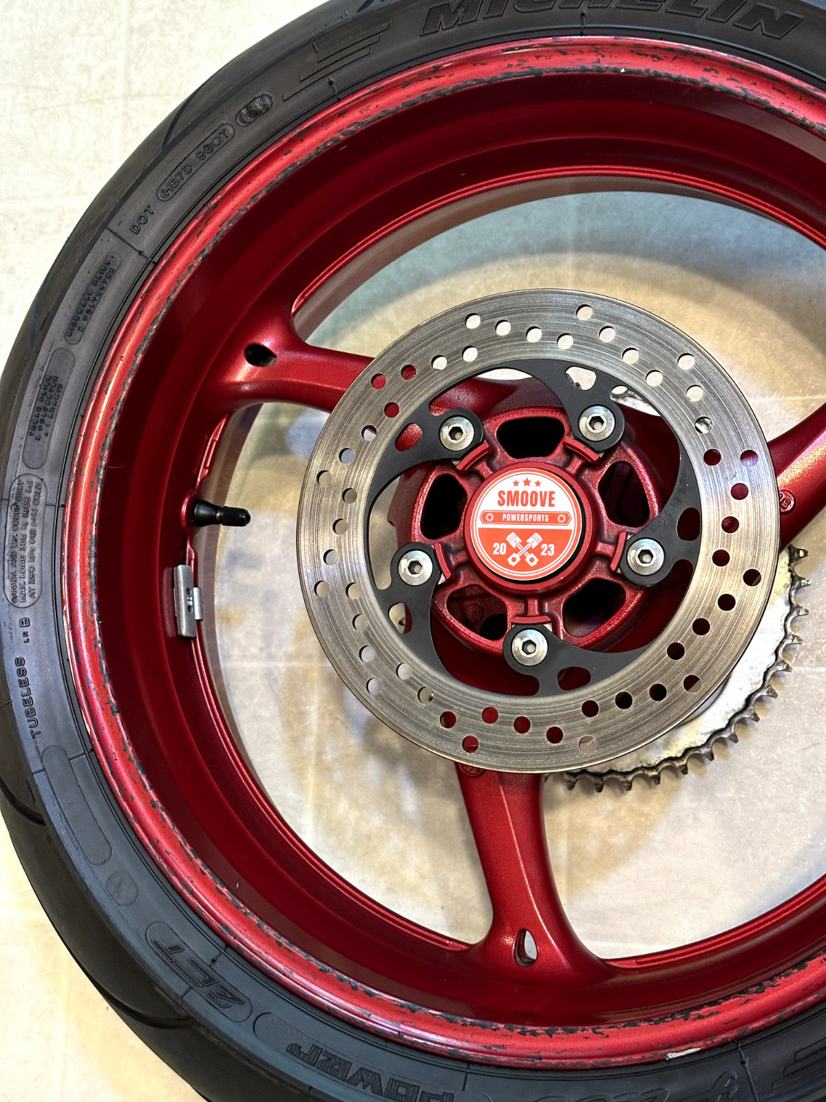 2011-2025 SUZUKI GSXR750 OEM REAR BACK WHEEL RIM TIRE ROTOR SPROCKET RED