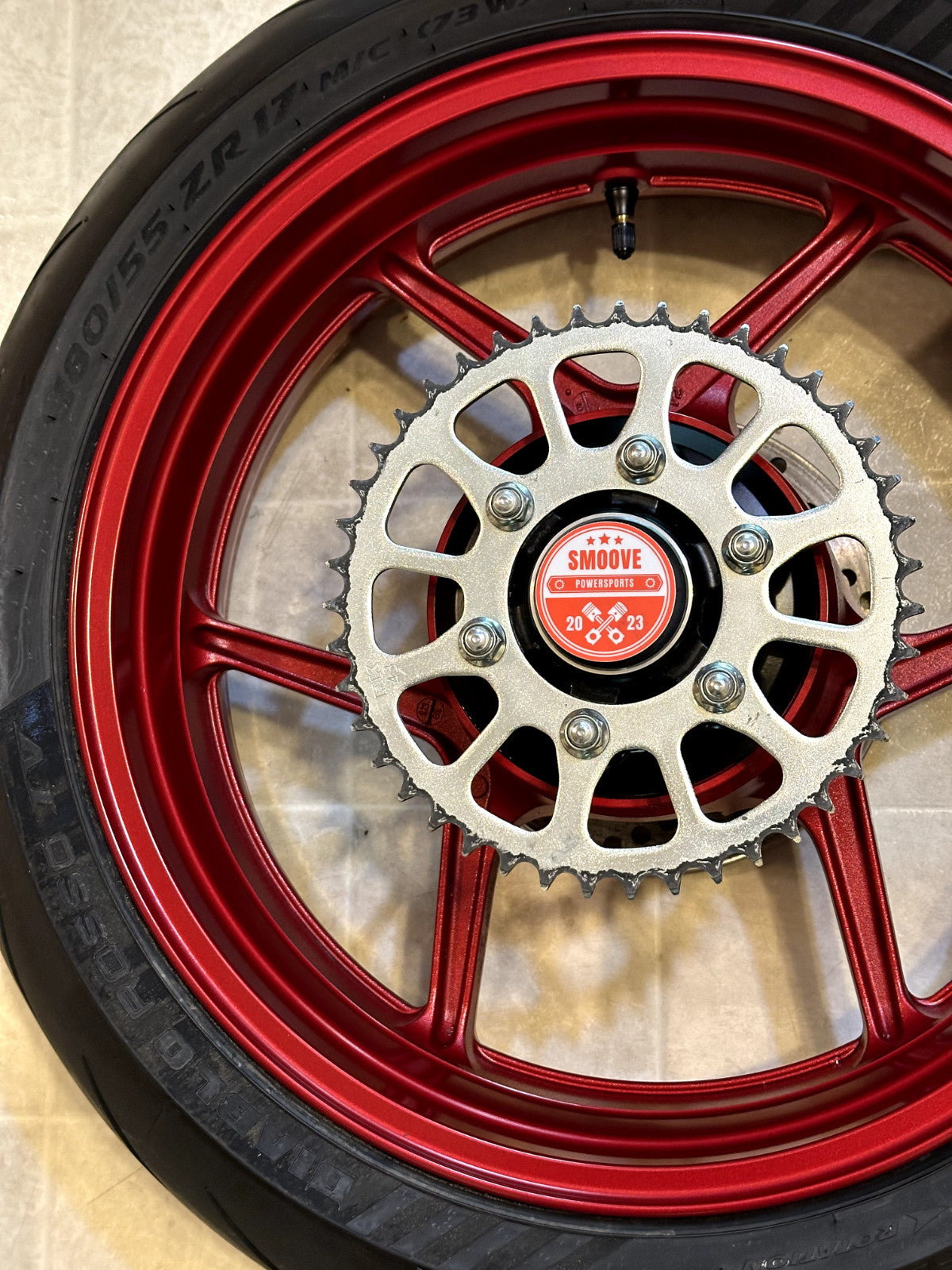 2019-2025 KAWASAKI NINJA ZX6R ZX636 OEM REAR BACK WHEEL RIM ROTOR SPROCKET RED