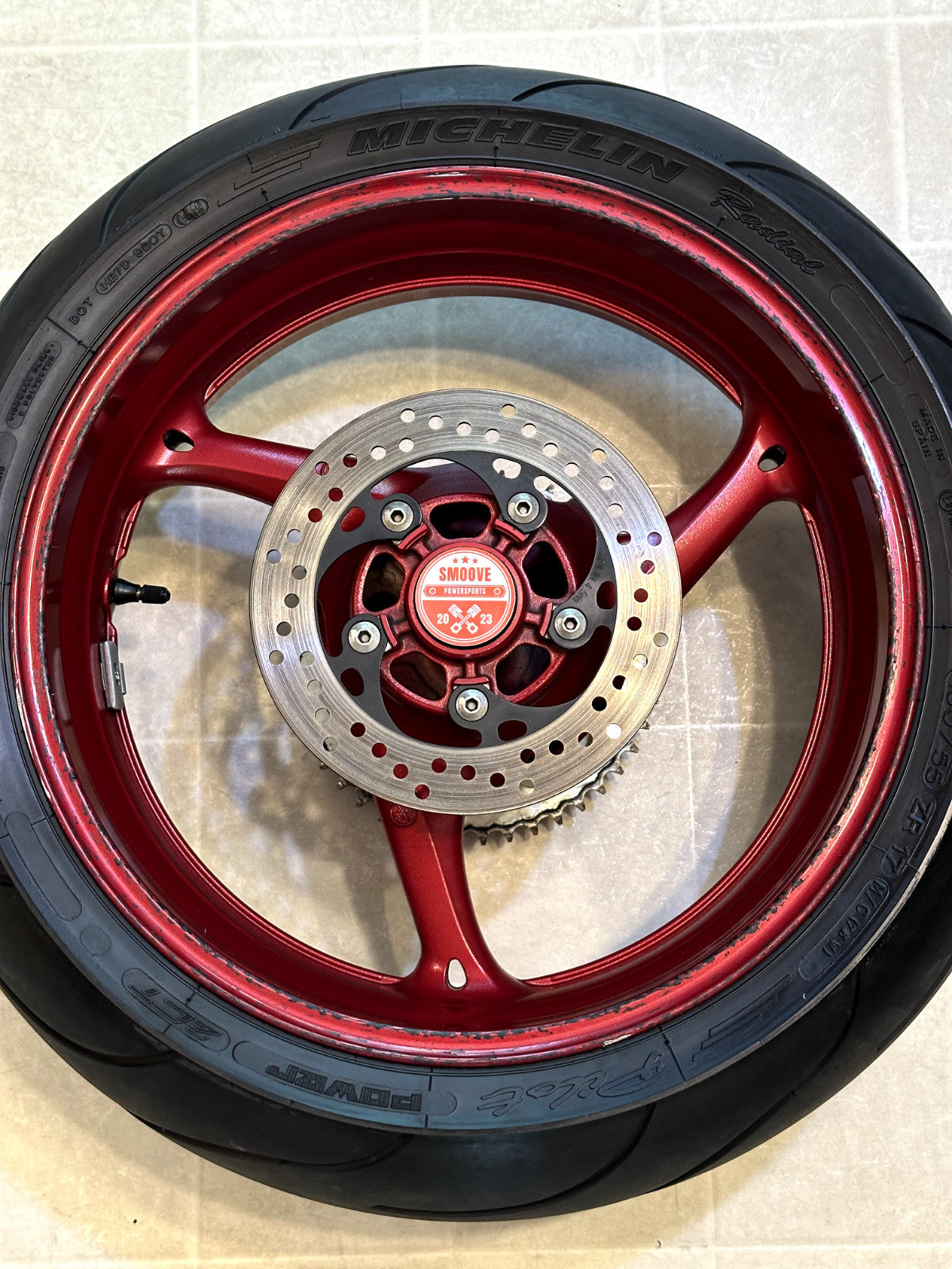 2011-2025 SUZUKI GSXR750 OEM REAR BACK WHEEL RIM TIRE ROTOR SPROCKET RED