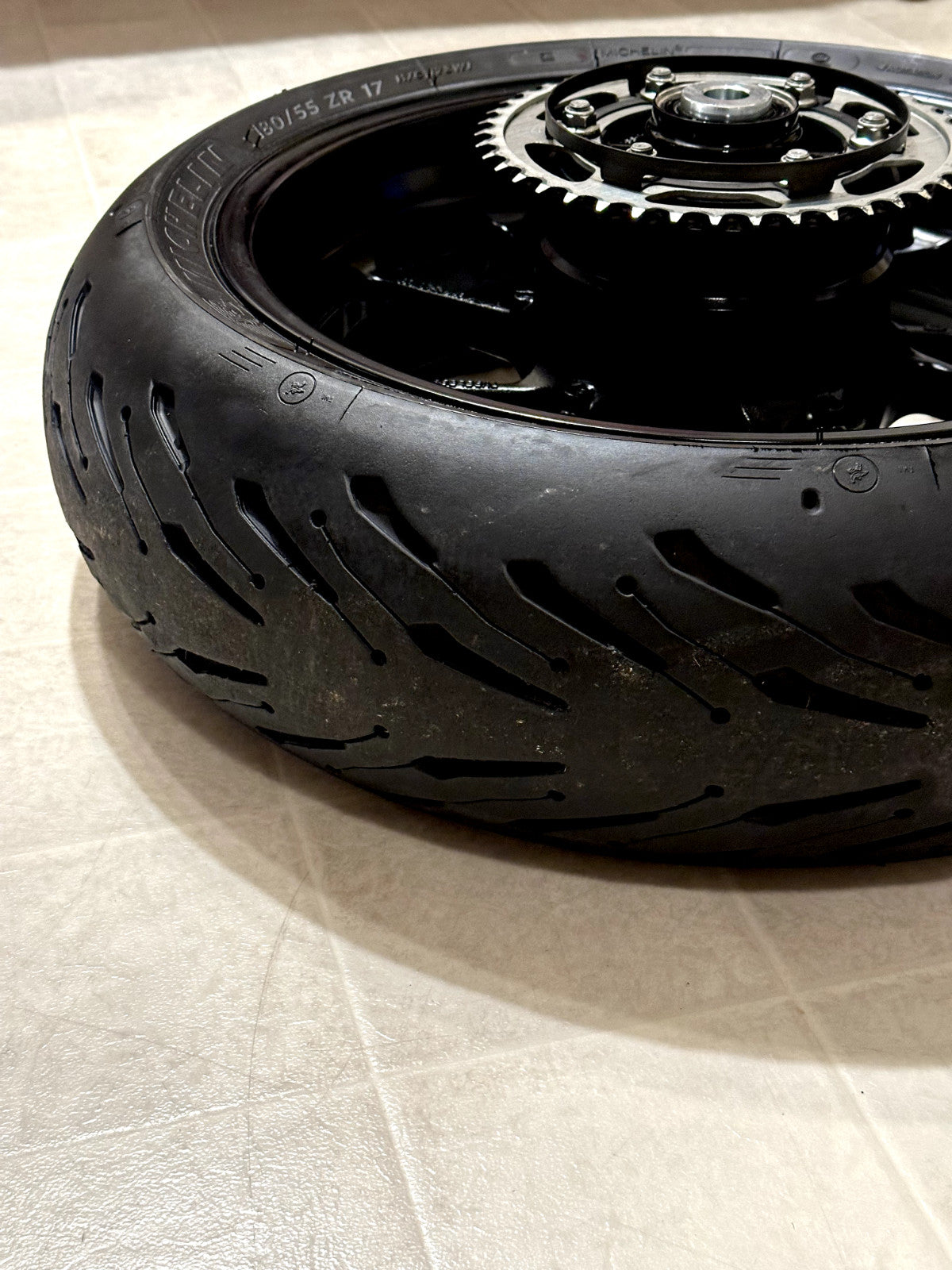 2021-2025 YAMAHA YZF R7 MT07 OEM REAR BACK WHEEL RIM ROTOR SPROCKET TIRE BLACK