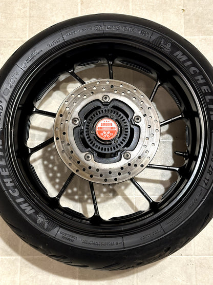 2022-2025 YAMAHA YZF R7 MT07 OEM REAR BACK WHEEL RIM ROTOR SPROCKET TIRE BLACK