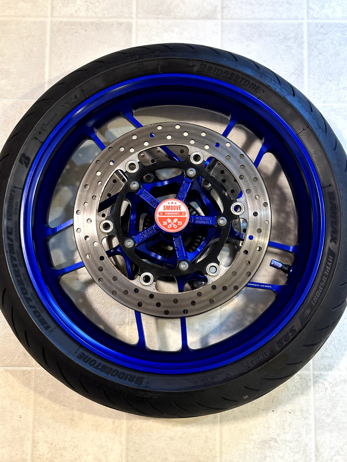 2021-2025 YAMAHA MT09 MT 09 SP OEM FRONT WHEEL RIM TIRE ROTOR ASSEMBLY BLUE