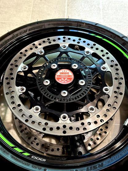 2021-2025 KAWASAKI NINJA ZX10R OEM FRONT WHEEL RIM ROTORS TIRE ASSEMBLY BLACK