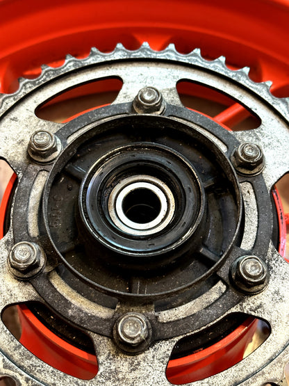 2014-2025 YAMAHA MT07 OEM REAR BACK WHEEL RIM SPROCKET ROTOR & TIRE ORANGE