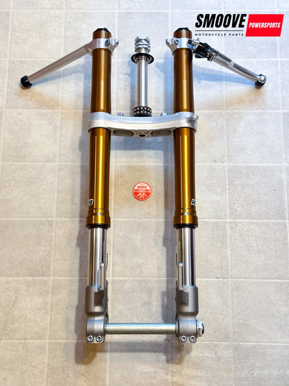 2025-2026 YAMAHA YZF R1 OEM FRONT FORKS SUSPENSION W/ TRIPLE TREE & CLIP ONS