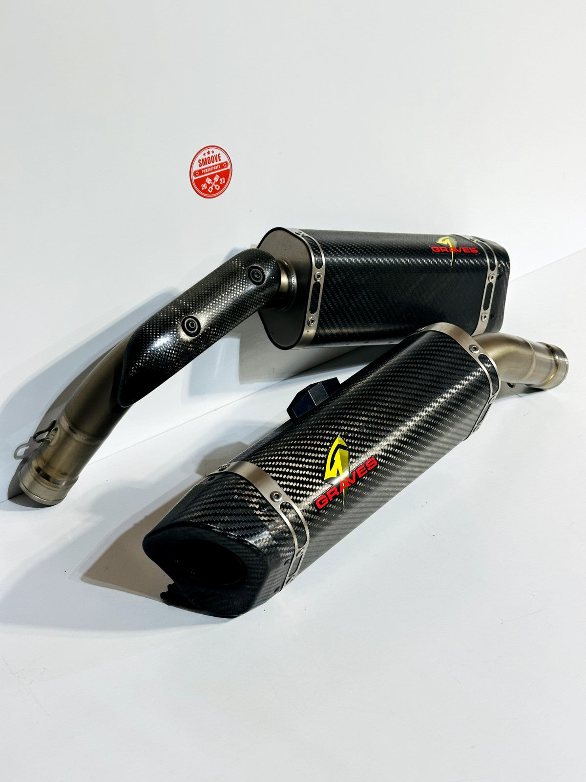 2009-2014 YAMAHA YZF R1 GRAVES EXHAUST SYSTEM MUFFLERS + MID PIPE & OEM HEADER