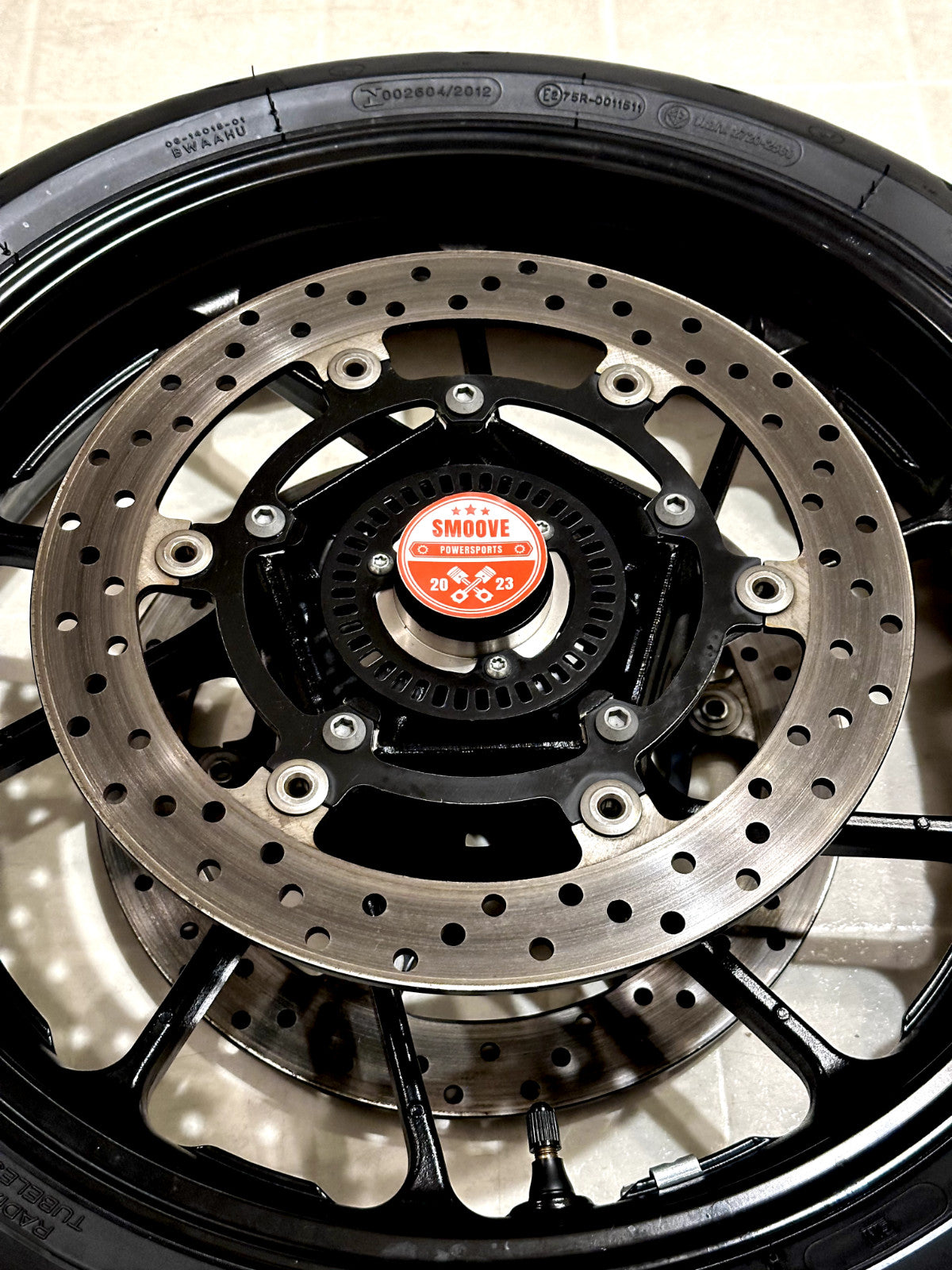 2021-2024 YAMAHA MT07 MT-07 OEM FRONT WHEEL RIM ROTORS & TIRE ASSEMBLY BLACK