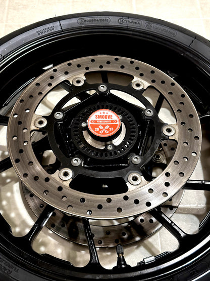 2021-2024 YAMAHA MT07 MT-07 OEM FRONT WHEEL RIM ROTORS & TIRE ASSEMBLY BLACK