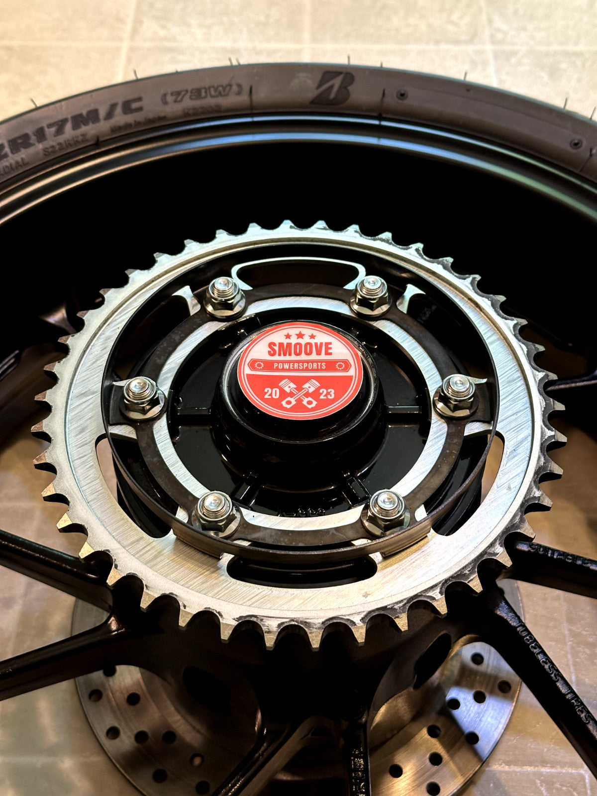 2022-2025 YAMAHA YZF R7 OEM REAR BACK WHEEL RIM ROTOR SPROCKET & TIRE BLACK