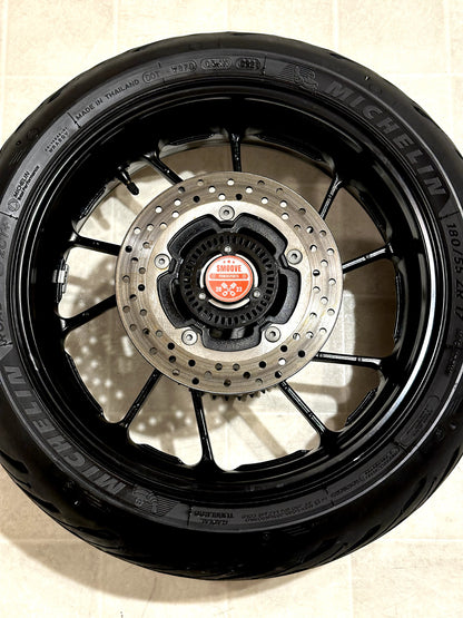 2021-2025 YAMAHA YZF R7 MT07 OEM REAR BACK WHEEL RIM ROTOR SPROCKET TIRE BLACK