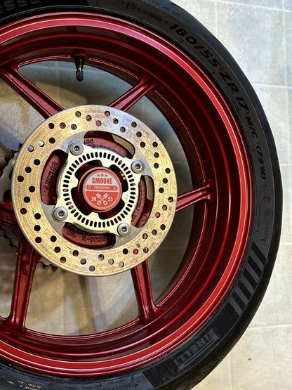 2019-2025 KAWASAKI NINJA ZX6R ZX636 OEM REAR BACK WHEEL RIM ROTOR SPROCKET RED