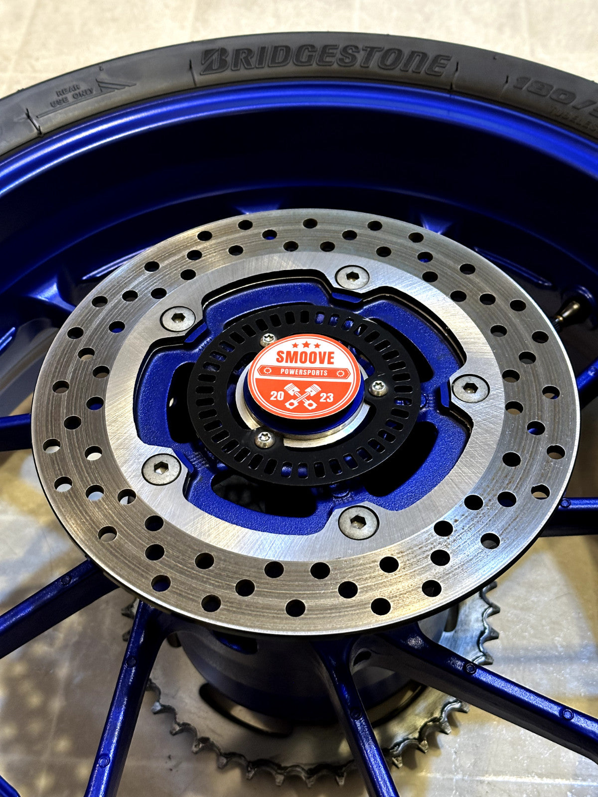 2022-2025 YAMAHA YZF R7 OEM REAR BACK WHEEL RIM SPROCKET ROTOR & TIRE BLUE