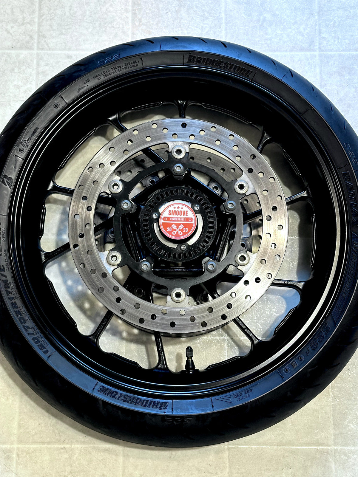2022-2025 YAMAHA YZF R7 OEM FRONT WHEEL RIM ROTORS & TIRE ASSEMBLY BLACK